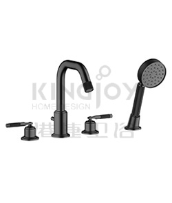 (KJ826R001 Matte Black-1) 4-hole bath/shower mixer deck-mounted