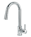 Single lever sink mixer with pull-out handshower