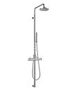 Thermostatic bath mixer with rain shower