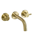 Two-handle wall basin mixer
